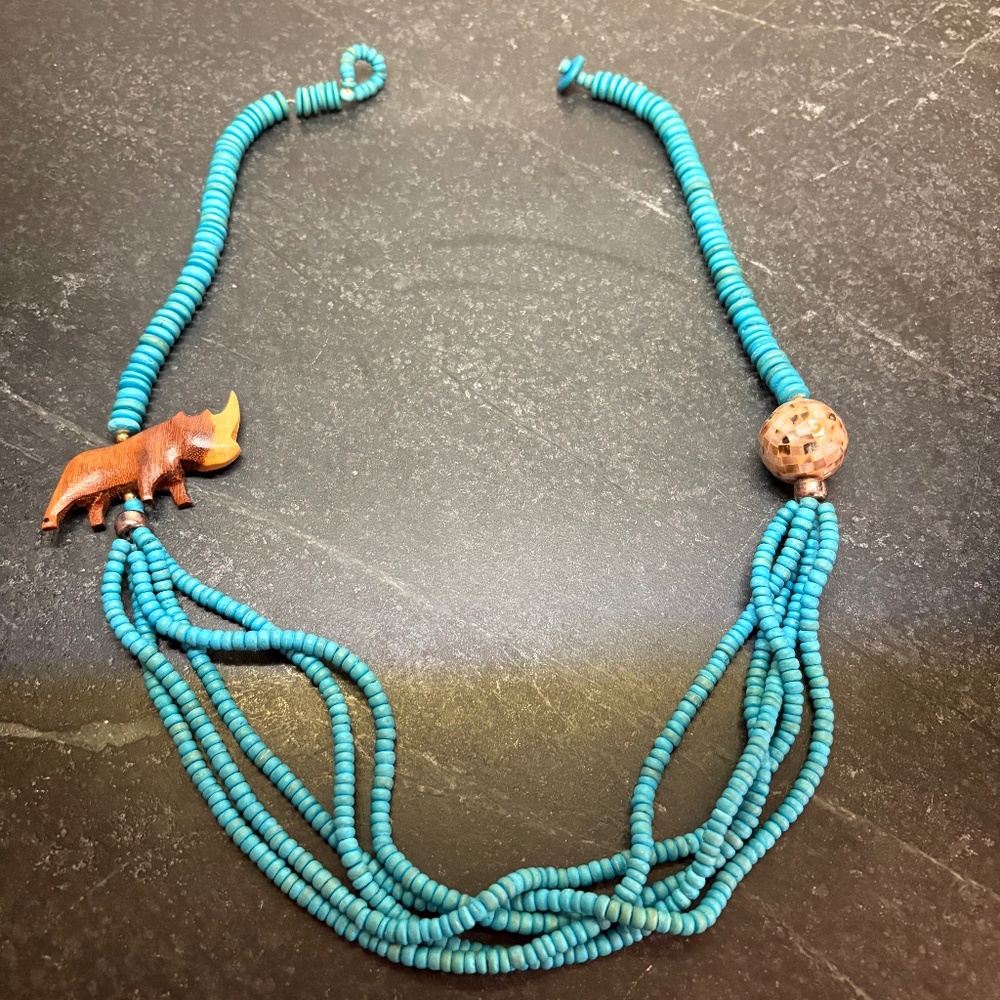Beaded necklace from Africa. Vintage. Early 1990s.